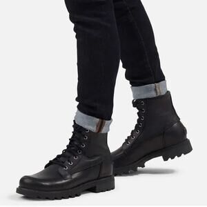 Sorel Men's Mad Brick Six Black Leather Waterproof Lace Up Combat Boots